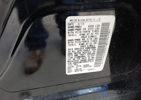 2013 Nissan Rogue S from USA, damaged, VIN JN8AS5MT8DW547525